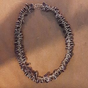 COPY - Vintage hand made amythest cabochon necklace 17"